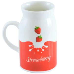 Keramický hrníček rovný Dairy 400ml Strawberry