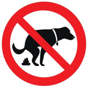 Zákaz venceni psu – samolepka 150×150 mm tl. 0.1 mm