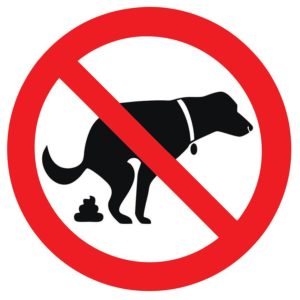 Zákaz venceni psu – samolepka 92x 92 mm tl. 0.1 mm