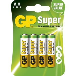 Alkalická baterie GP Super AA (LR6), 4 ks