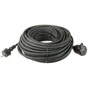 Venkovní prodlužovací kabel 20 m / 1 zásuvka / černý / guma-neopren / 230 V / 1